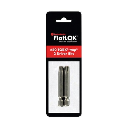 Fastenmaster Fastenmaster 2803047 FlatLOK Torx Ttap No. 40 x 2 in. Driver Bit - Steel 0.25 in. Hex; 2 Piece 2803047